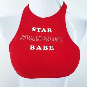 Hollister Bikini Top Star Spangled Banner July 4th Crop Top Belly Shirt